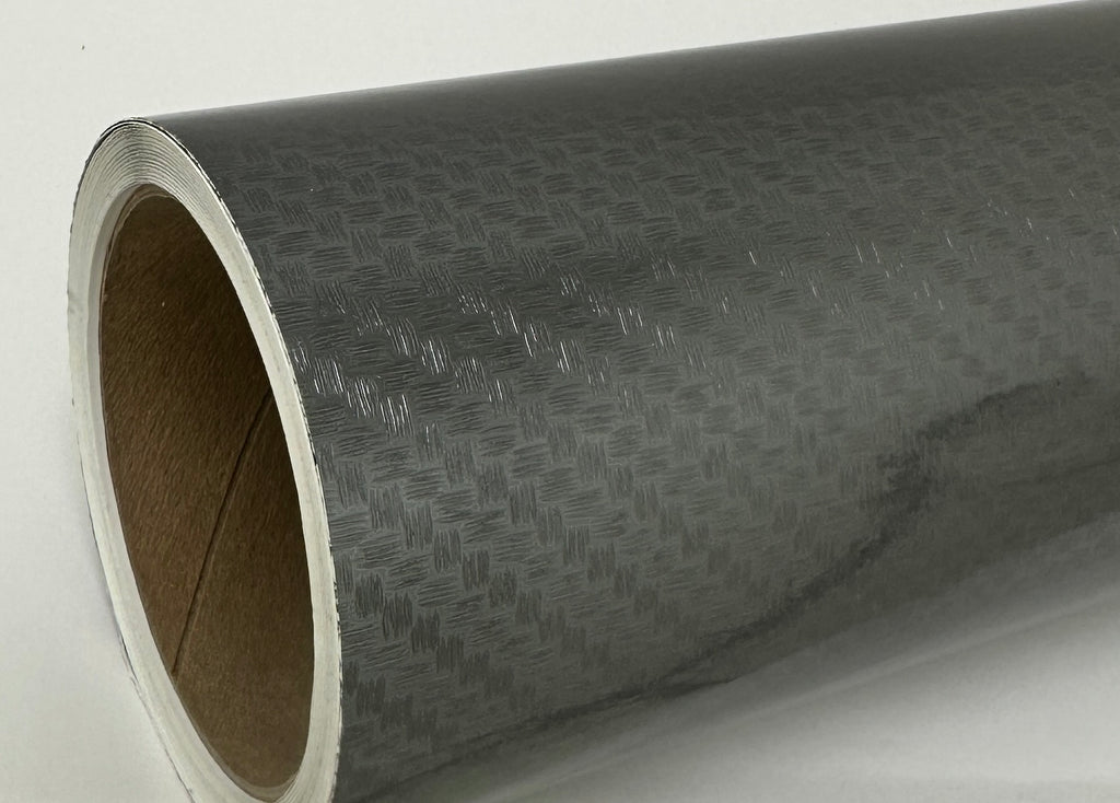 Diagonal Carbon Fiber Sign Vinyl 12inch x 10 feet, Gun Metal Black