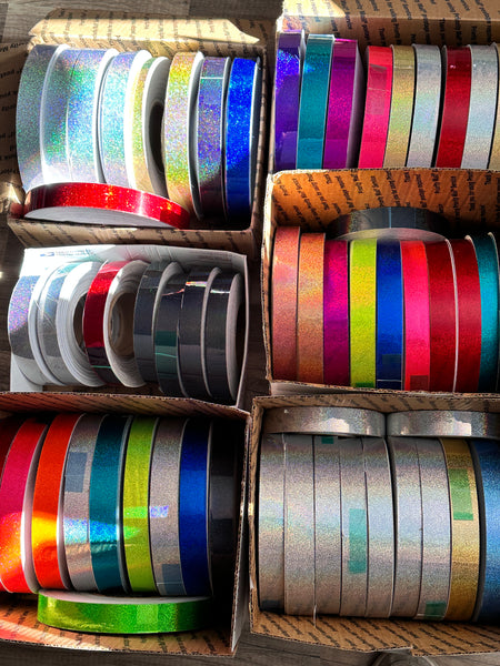 Surplus Tape 1 inch x 300 feet, Hologlitter Stardust, Holographic Tape