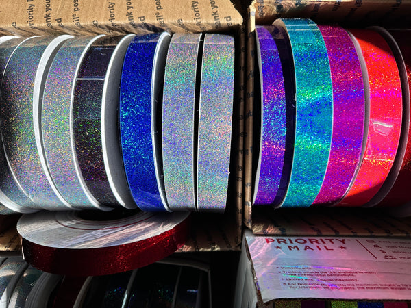 Surplus Tape 1 inch x 150 feet, Hologlitter Stardust, Holographic Tape