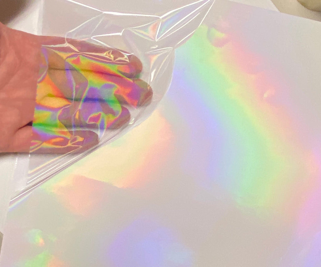 Rainbow Laminate,  Transparent Holographic Lamination Grade Vinyl, up to 42 inch wide