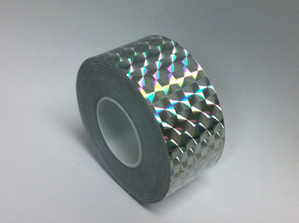 Surplus 1 inch x 300 foot rolls of Prism Tape, Holographic Iridescent 1/4" Mosaic