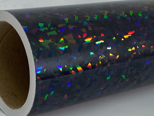 Holographic CRYSTAL Sign Vinyl, choose your size and color, Cracked Glass Ice