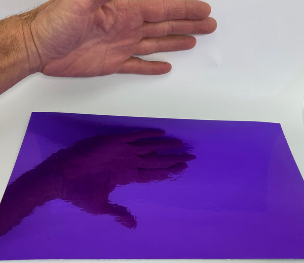 SHEETS of Chrome Sign Vinyl, Choose Any Color,  Thin Self-Adhesive Metallic Plastic