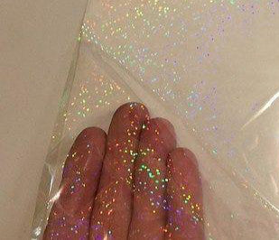 Transparent Holographic Glittering Sequins Overlay, Lamination Grade 48 inch wide