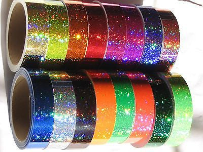 Any 6 color Sparkle Glittering Vinyl Tapes, 1 Inch x 25 feet Each, Holographic