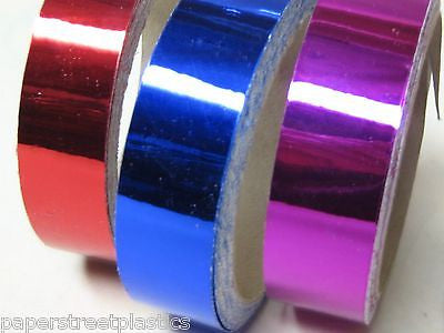 ANY 6 COLORS Chrome Look Vinyl Tape, 1/2 Inch x 25ft, Your Color Choice