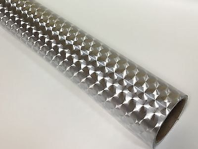 Silver Large Engine Turn Sign Vinyl  24" x 30 feet, LongLife Metallized Plastic