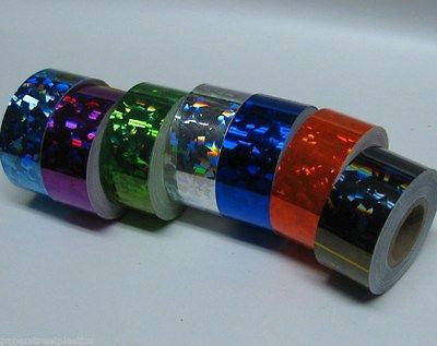 6 Rolls of HoloCrystal Tape, Your Choice of any 6 Colors, Holographic Tape, 1"x25ft ea