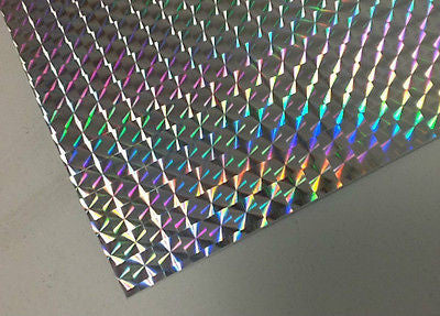 Sheets of Holographic PRISM Sign Vinyl, Choose Size and Color, 1/4" Mosaic