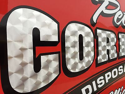 Silver Large Engine Turn Sign Vinyl  24" x 30 feet, LongLife Metallized Plastic