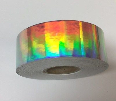 Silver Rainbow Vinyl Tape 2 inch x 50 feet, Holographic Oilslick colors