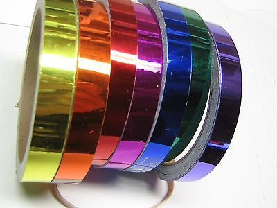 Any 6 Colors,  Chrome Tape, 1/4" x 25 ft,  Free S&H