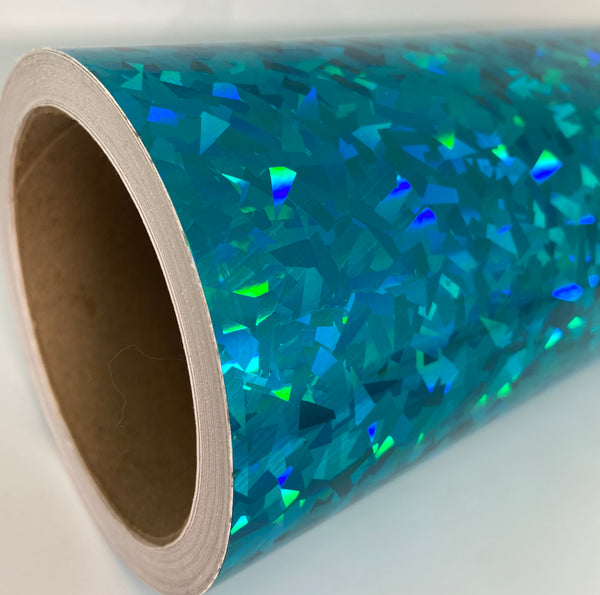 Holographic CRYSTAL Sign Vinyl, choose your size and color, Cracked Glass Ice