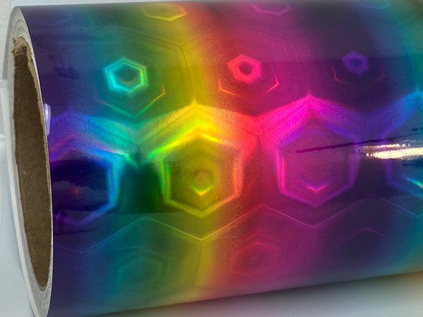 Multi Color Holographic Vinyls, choose pattern and size, 12" wide