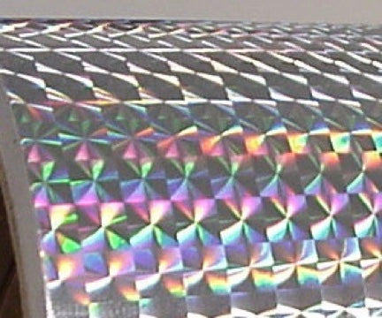 Long-Life Silver Holographic 1/4" Mosaic PRISM Sign Vinyl    24 inch x 30 feet