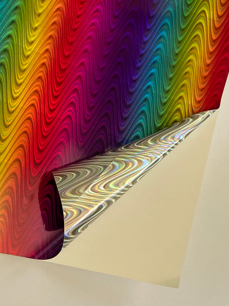 Multi Color Holographic Vinyls, choose pattern and size, 12" wide