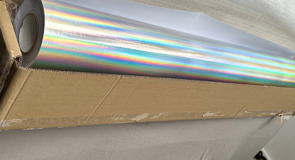 WIDE Holographic Oil Slick - Rainbow Sign Vinyl, 50 inch x 150 feet OIL SLICK Shimmer