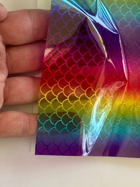 Multi Color Holographic Vinyls, choose pattern and size, 12" wide