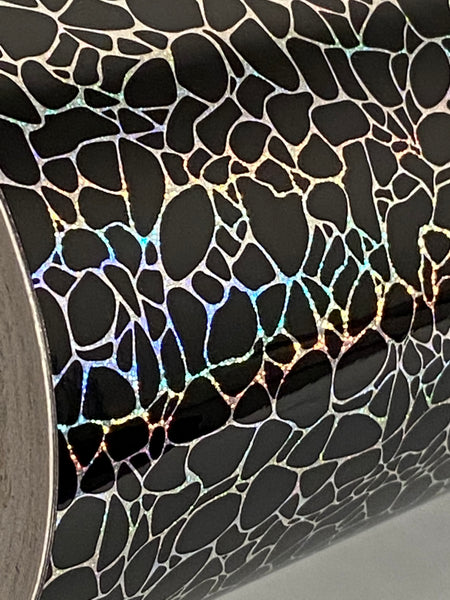 Black Cobblestone Holographic Vinyl, choose your length roll