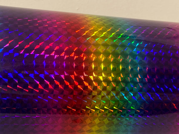 Sheets of Holographic PRISM Sign Vinyl, Choose Size and Color, 1/4" Mosaic