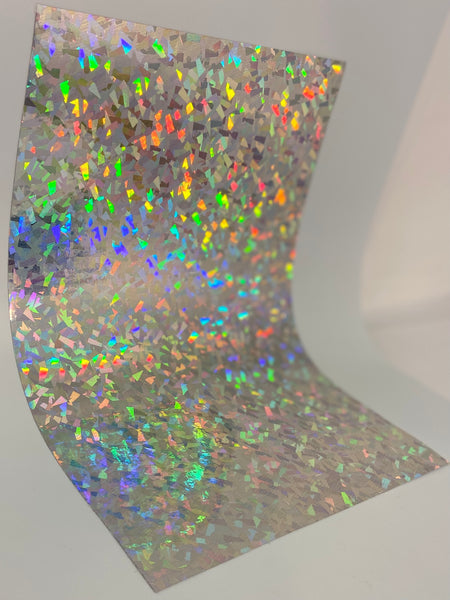 Small Sheets of  HoloCrystal Sign Vinyl , Holographic Crystal, Cracked Ice