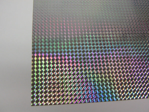 Long-Life Silver Holographic 1/4" Mosaic PRISM Sign Vinyl    24 inch x 30 feet