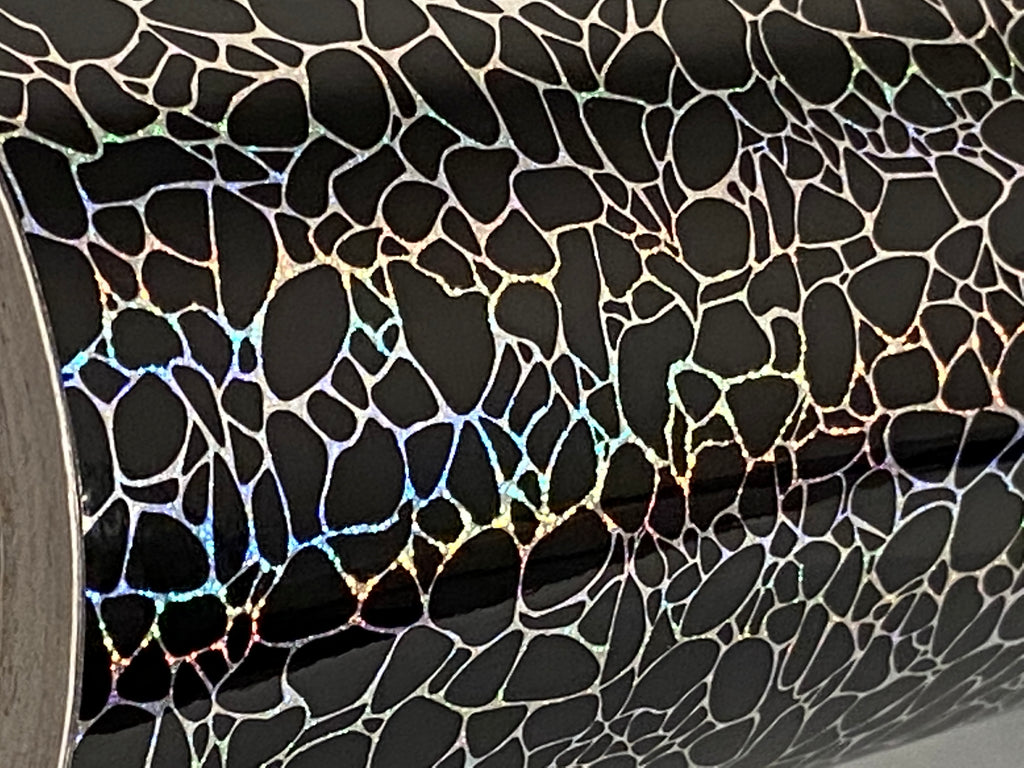 Black Cobblestone Holographic Vinyl, choose your length roll