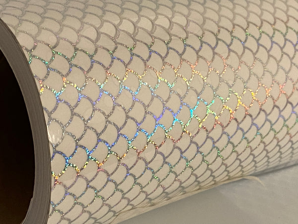 Transparent Holographic Fish Scale Pattern Vinyl