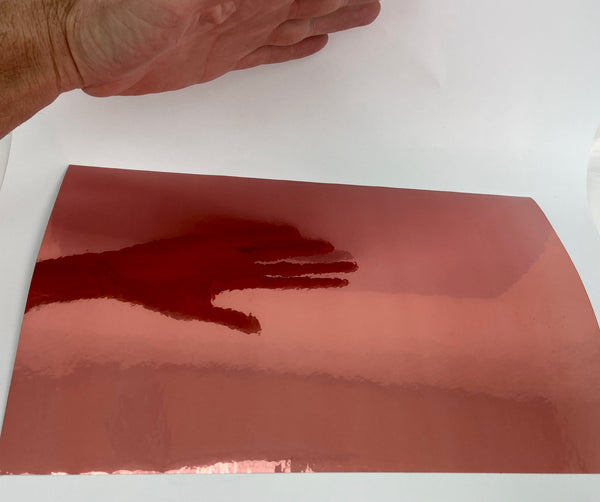 SHEETS of Chrome Sign Vinyl, Choose Any Color,  Thin Self-Adhesive Metallic Plastic