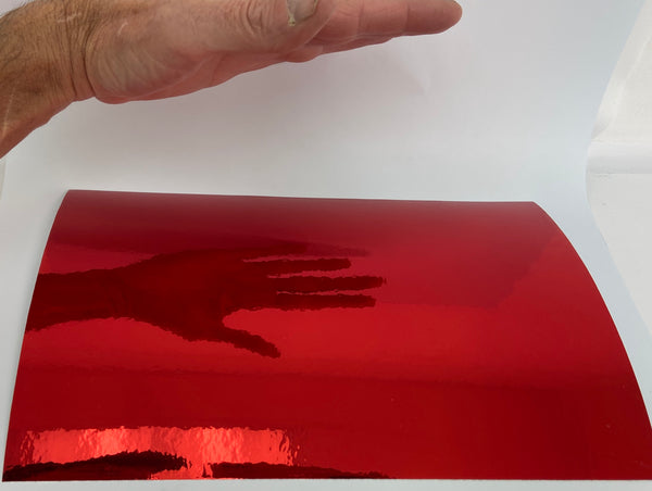 SHEETS of Chrome Sign Vinyl, Choose Any Color,  Thin Self-Adhesive Metallic Plastic