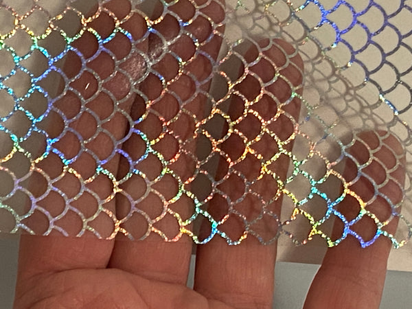 Transparent Holographic Fish Scale Pattern Vinyl