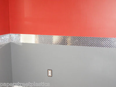 Diamond Plate Metallic Border Vinyl 8 " x 40 Ft, Silver