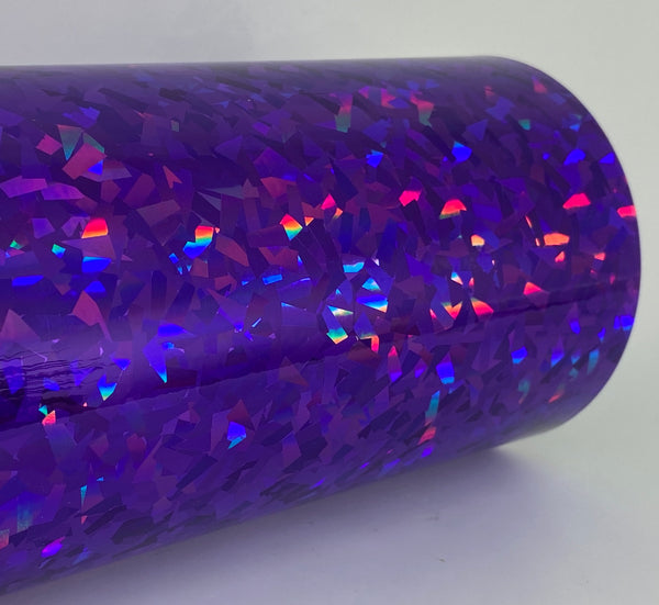 Holographic CRYSTAL Sign Vinyl, choose your size and color, Cracked Glass Ice