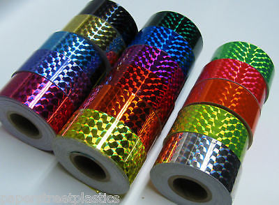 Holographic Prism Tape, 1 Inch x 25 feet, Choose Any Color,  1/4' Mosaic