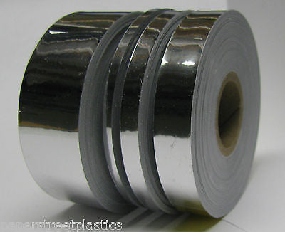 Chrome Tape Set, 1/8", 1/4", 1/2" and 1" x 50 ft rolls of  Silver Mirror Tape