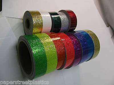 6 Rolls of Glitter Flake Vinyl Tape,  choose your color and sizes. Sparkle Tape