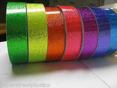 6 Rolls of Glitter Flake Vinyl Tape,  choose your color and sizes. Sparkle Tape
