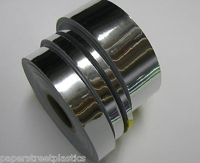 Chrome Tape Set, 1/8", 1/4", 1/2" and 1" x 50 ft rolls of  Silver Mirror Tape