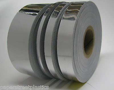 Chrome Tape Set, 1/8", 1/4", 1/2" and 1" x 50 ft rolls of  Silver Mirror Tape