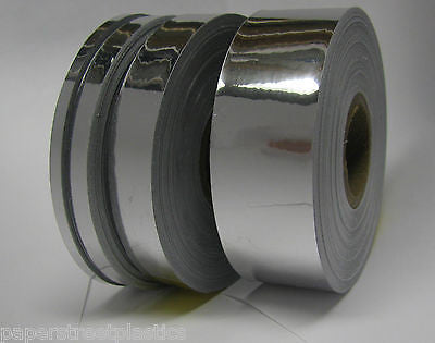 Chrome Tape Set, 1/8", 1/4", 1/2" and 1" x 50 ft rolls of  Silver Mirror Tape