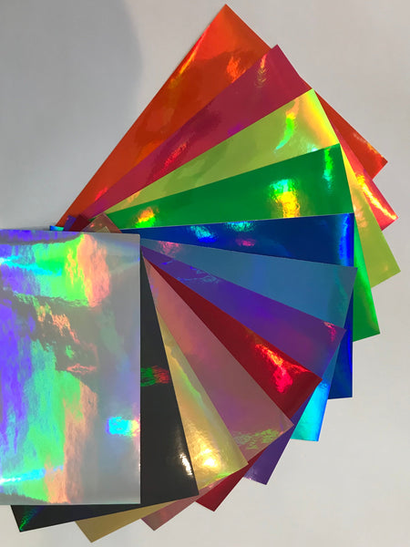 SHEETS of Oil Slick RAINBOW Holographic Sign Vinyl, Choose  Color and Size