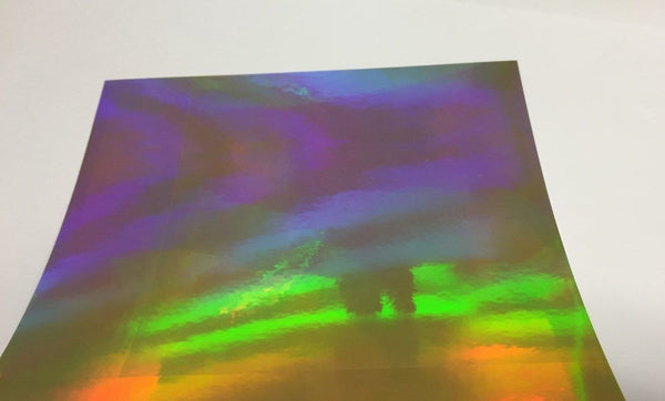 SHEETS of Oil Slick RAINBOW Holographic Sign Vinyl, Choose  Color and Size